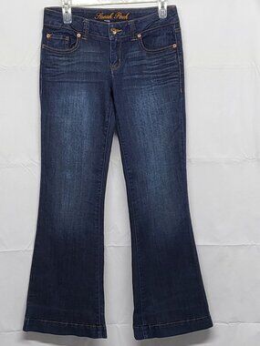 Sneak Peek Flare Jeans Womens Junior Size 9 Stretch Low Rise Hems-Altered